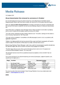 Alcoa Transmission Line Removal to Commence in October