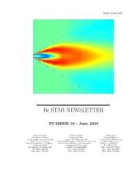 Be STAR NEWSLETTER