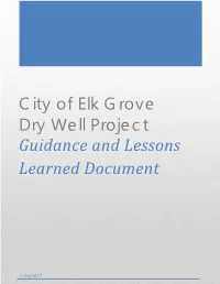 City of Elk Grove Dry Well Project Guidance and Lessons