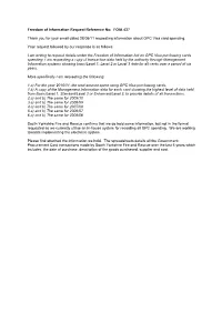 FOIA 437 Thank You for Your Email Dated 28/05/11 Requesting