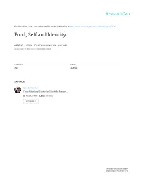 Food, Self and Identity