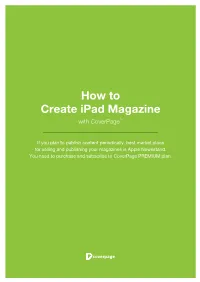 How to Create Ipad Magazine with Coverpagetm
