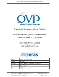 Imperas Platform User Guide