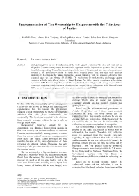 Implementation of Tax Ownership to Taxpayers with the Principles of Justice