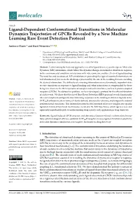 Ligand-Dependent Conformational Transitions in Molecular Dynamics Trajectories of Gpcrs Revealed by a New Machine Learning Rare Event Detection Protocol