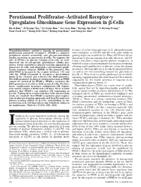 Peroxisomal Proliferator–Activated Receptor- Upregulates