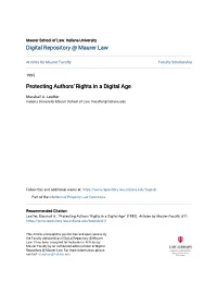 Protecting Authors' Rights in a Digital Age