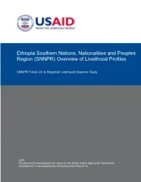 (SNNPR) Overview of Livelihood Profiles