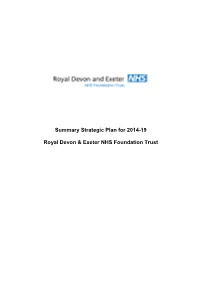Summary Strategic Plan for 2014-19 Royal Devon & Exeter NHS