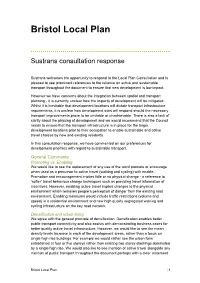 Sustrans Consultation Response