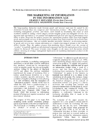 The Marketing of Information in the Information Age Hofacker and Goldsmith