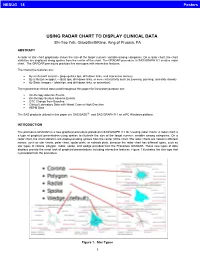 USING RADAR CHART to DISPLAY CLINICAL DATA Shi-Tao Yeh, Glaxosmithkline, King of Prussia, PA