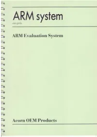 Acorn ARM Evaluation System User Guide