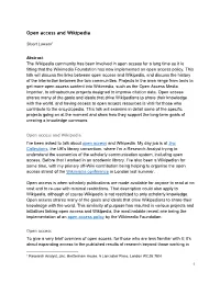 Open Access and Wikipedia