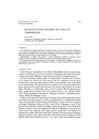 QUANTITATIVE STUDIES of Rdna in AMPHIBIANS