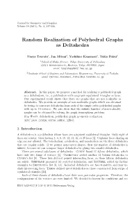Random Realization of Polyhedral Graphs As Deltahedra