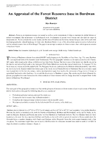 An Appraisal of the Forest Resource Base in Burdwan District