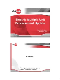 Electric Multiple Unit Procurement Update