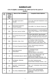 Eligibility List