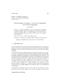 Hairdressing in Groups: a Survey of Combings and Formal Languages 1