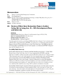 Memorandum 6A. Review of Main Stem Restoration Project; Golden