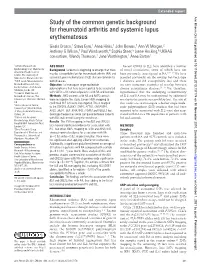 Study of the Common Genetic Background for Rheumatoid Arthritis