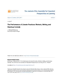 The Performance of Literate Practices: Rhetoric, Writing, and Stand-Up Comedy