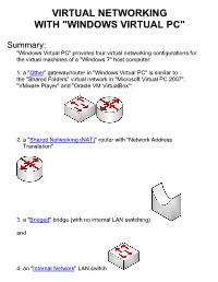 Virtual Networking with Windows Virtual PC