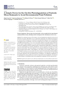 A Simple Device for the On-Site Photodegradation of Pesticide Mixes Remnants to Avoid Environmental Point Pollution