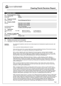 Clearing Permit Decision Report