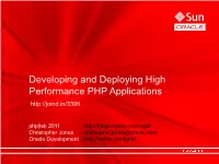 Developing and Deploying High Performance PHP Applications