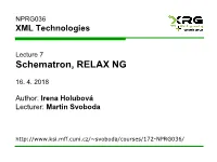 NPRG036 XML Technologies
