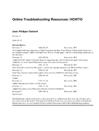 Online Troubleshooting Resources: HOWTO