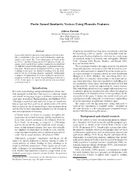 Poetic Sound Similarity Vectors Using Phonetic Features