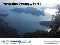 Promotion Strategy, Part I