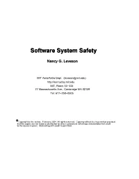 Software System Safety