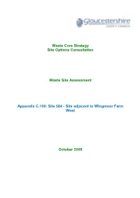 Waste Core Strategy Site Options Consultation Waste Site Assessment Appendix C.109: Site