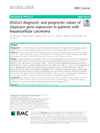 Distinct Diagnostic and Prognostic Values of Glypicans Gene