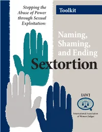 IAWJ Toolkit Naming, Shaming, and Ending Sextortion Stopping The