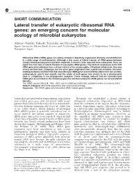 Lateral Transfer of Eukaryotic Ribosomal RNA Genes: an Emerging Concern for Molecular Ecology of Microbial Eukaryotes