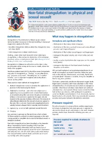 Non-Fatal Strangulation: in Physical and Sexual Assault