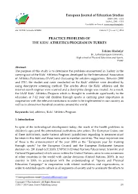 Practice Problems of the Kids' Athletics Program in Turkey