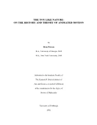 The Toy Like Nature: on the History and Theory of Animated Motion