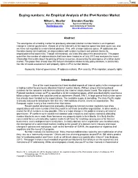 An Empirical Analysis of the Ipv4 Number Market