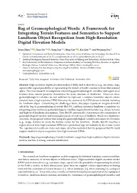 Bag of Geomorphological Words: a Framework for Integrating Terrain