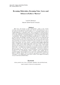 Becoming Noise: Serres and Deleuze in Kafka's “Burrow”