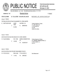 Broadcast Actions 11/19/2012