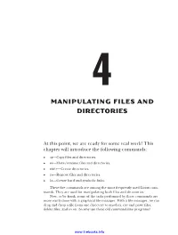 Manipulating Files and Directories