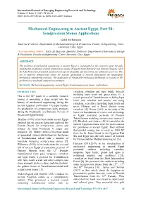 Mechanical Engineering in Ancient Egypt, Part 58: Semiprecious Stones Applications