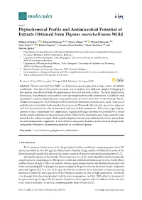 Phytochemical Profile and Antimicrobial Potential of Extracts